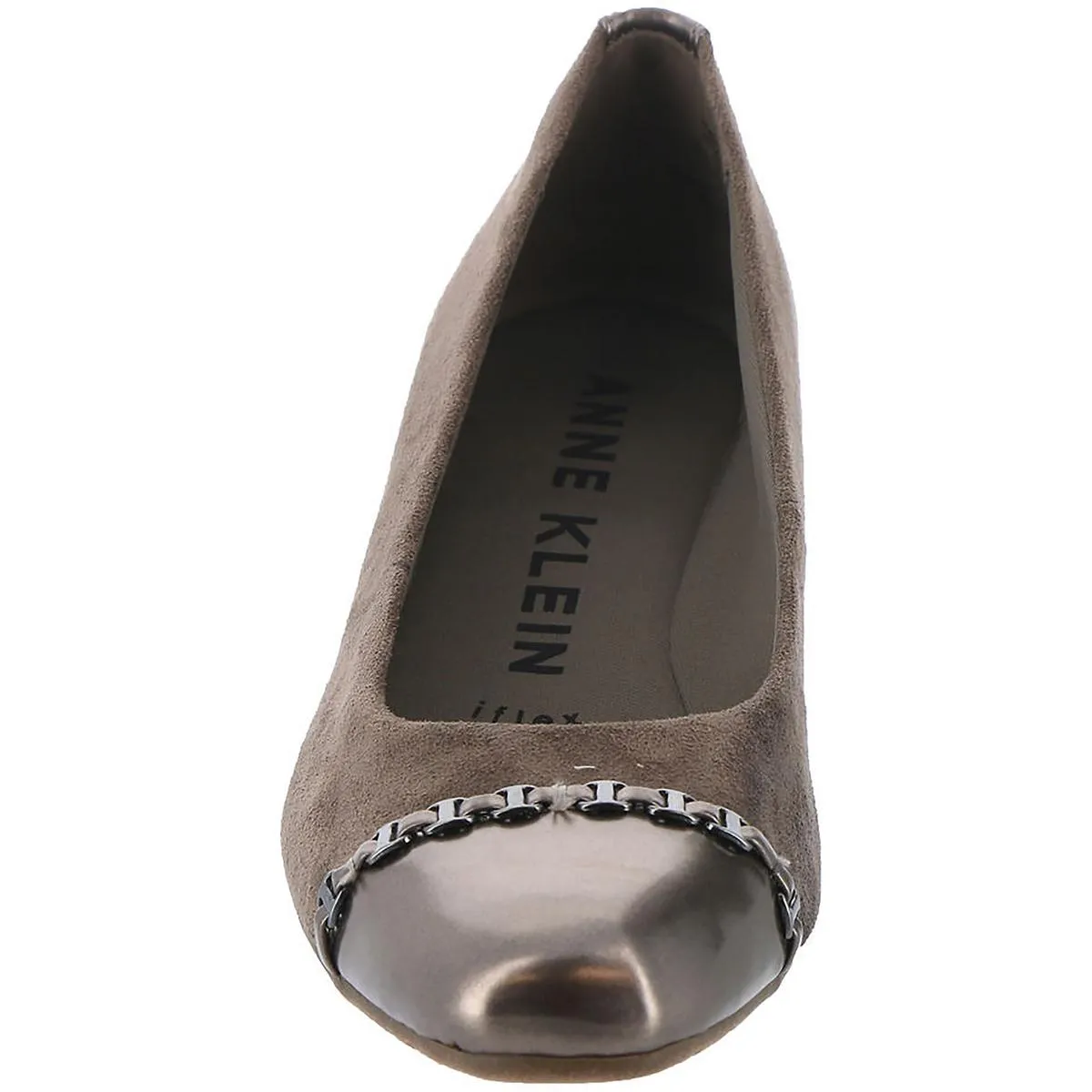 Anne Klein Womens Maysel Leather Slip On Ballet Flats
