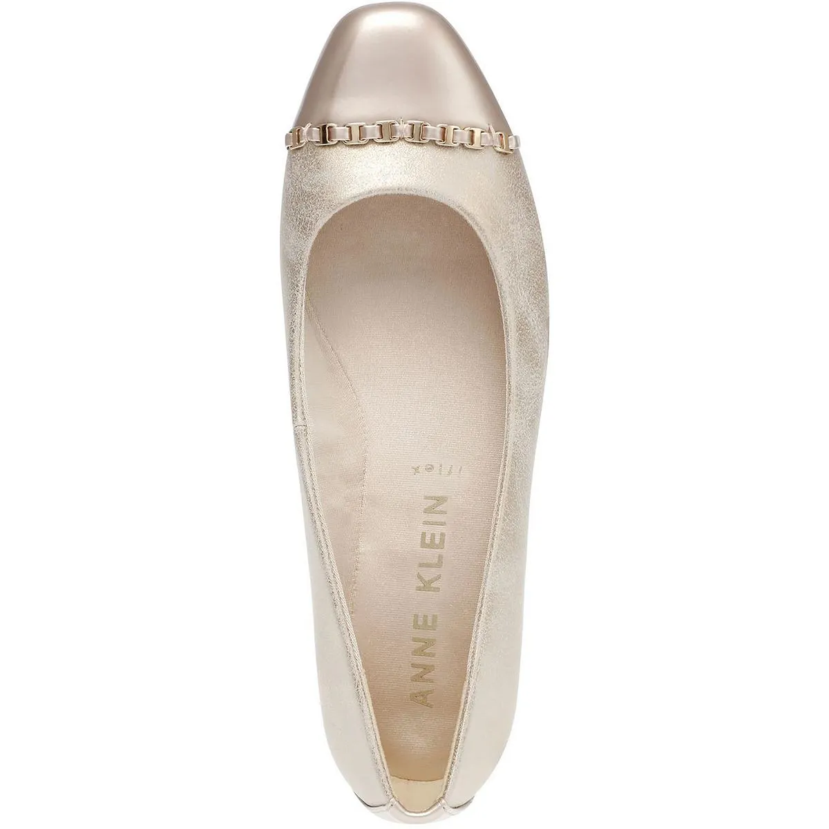 Anne Klein Womens Maysel Leather Slip On Ballet Flats