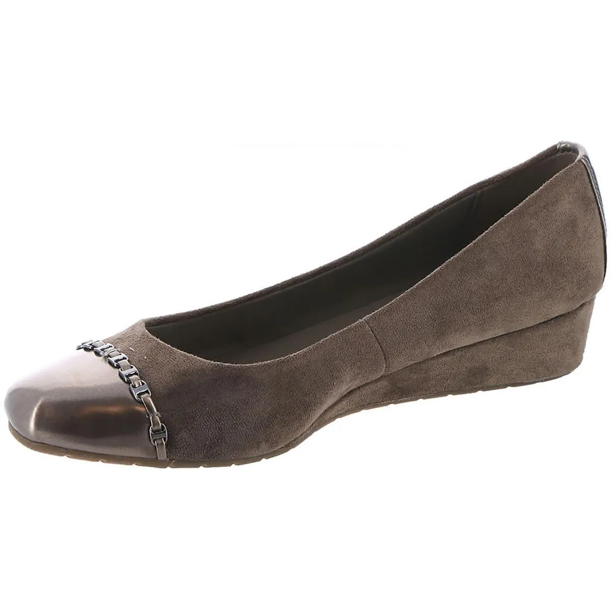 Anne Klein Womens Maysel Leather Slip On Ballet Flats