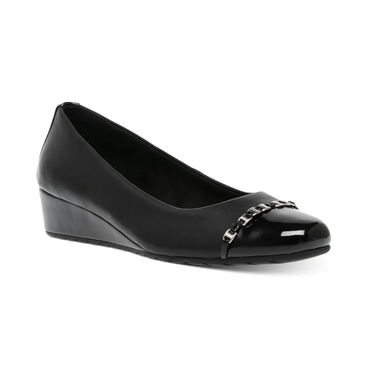 Anne Klein Womens Maysel Leather Slip On Ballet Flats