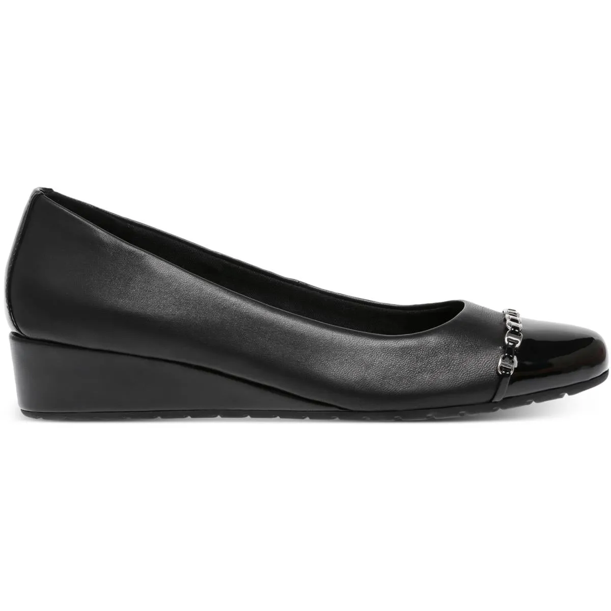 Anne Klein Womens Maysel Leather Slip On Ballet Flats