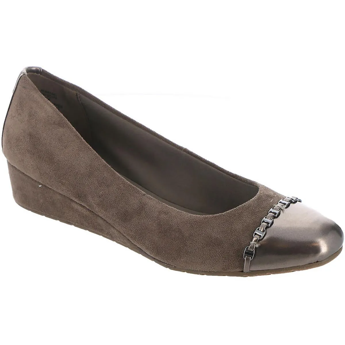 Anne Klein Womens Maysel Leather Slip On Ballet Flats