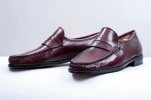 Bally Men's Mahogany Leather Penny Loafers, UK 7.5, US 8.5