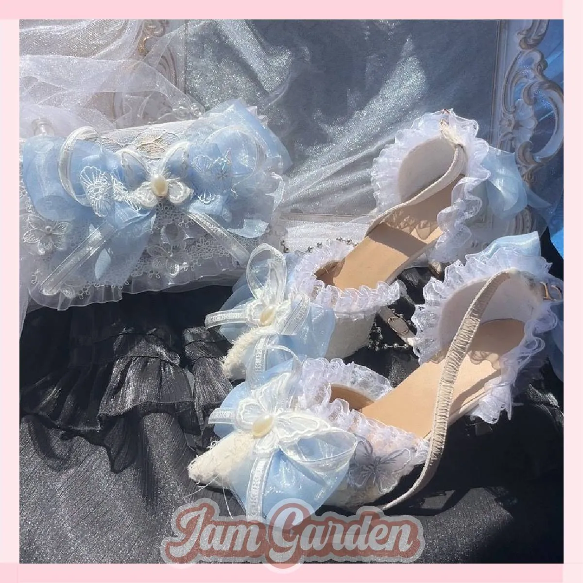 Blue Lolita shoes Lolita shoes elegant sweet cla series high heels