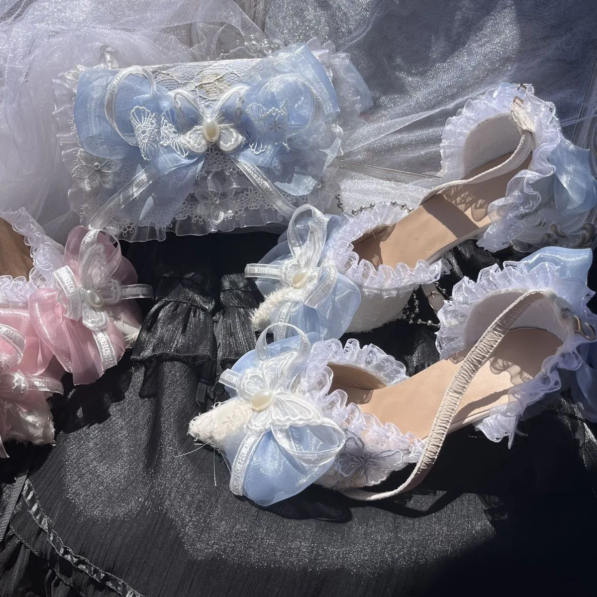 Blue Lolita shoes Lolita shoes elegant sweet cla series high heels