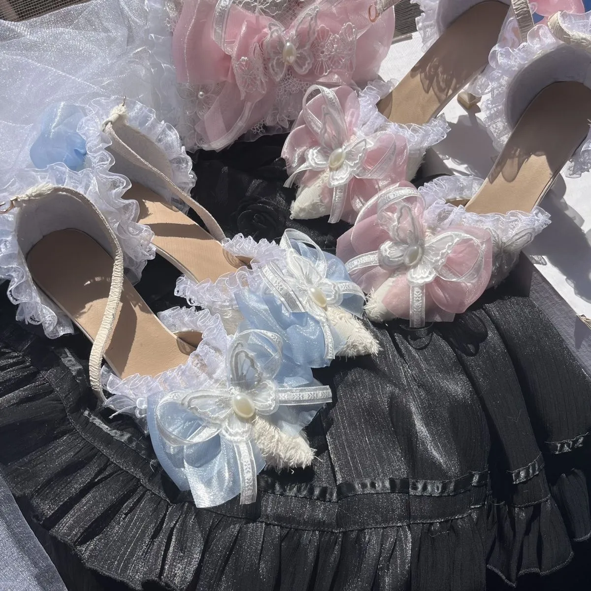 Blue Lolita shoes Lolita shoes elegant sweet cla series high heels