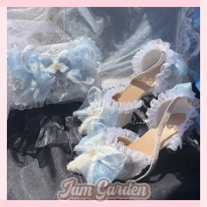 Blue Lolita shoes Lolita shoes elegant sweet cla series high heels