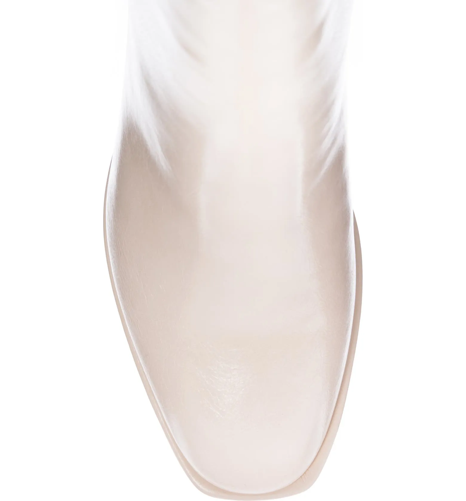 Cream Blocked Heel Dodger Bootie