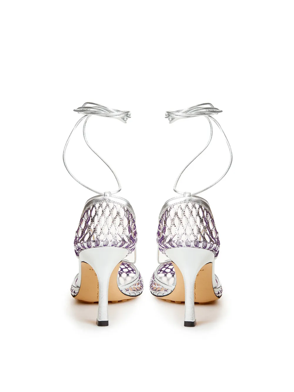 Elegant Silver Stretch Leather Pumps