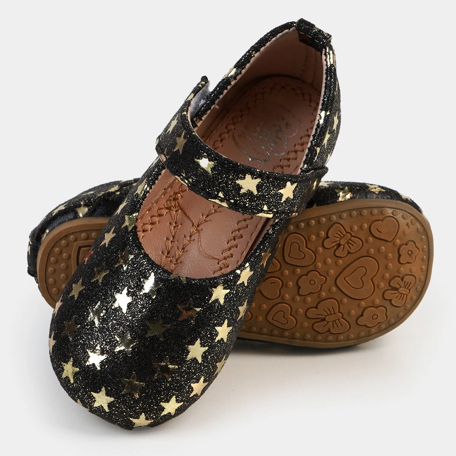 Girls Pumps PP 640-41 - Gold Stars