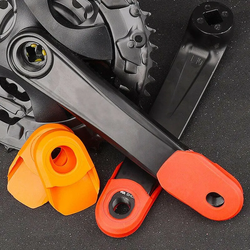 Leybcle Bicycle Crank Protector Carbon Crankset Silicone Gel Cover Protective Sleeve Bicycle Boots 2pcs Bicycle Accessories