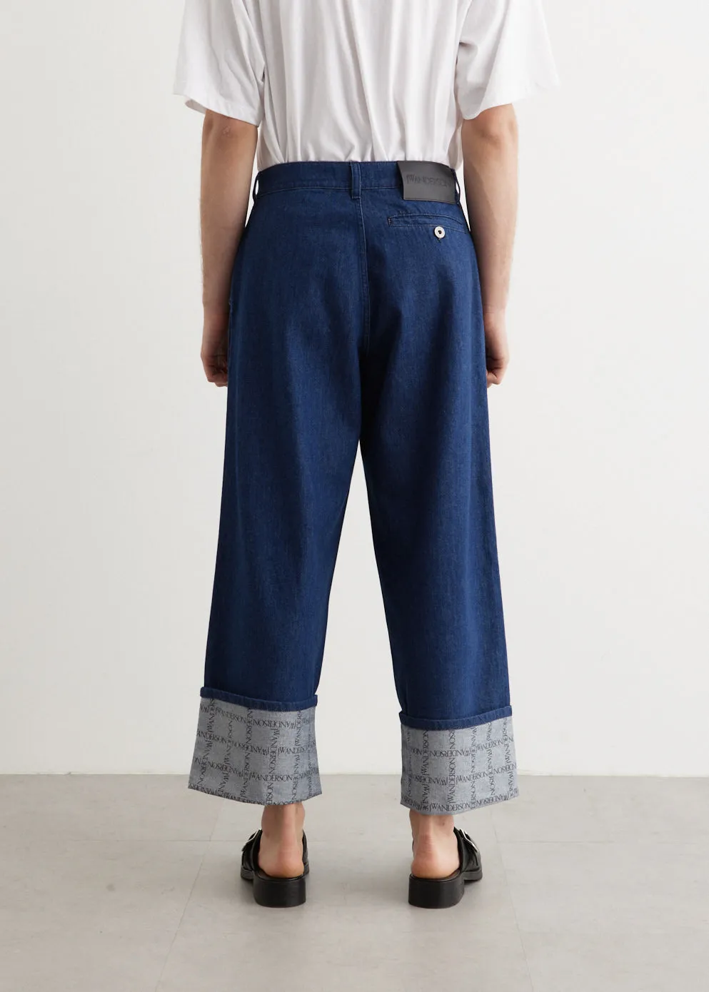 Logo Grid Turn Up Workwear Jeans