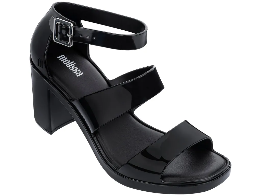 Melissa Model Block Heel Strappy Black Sandal for Women