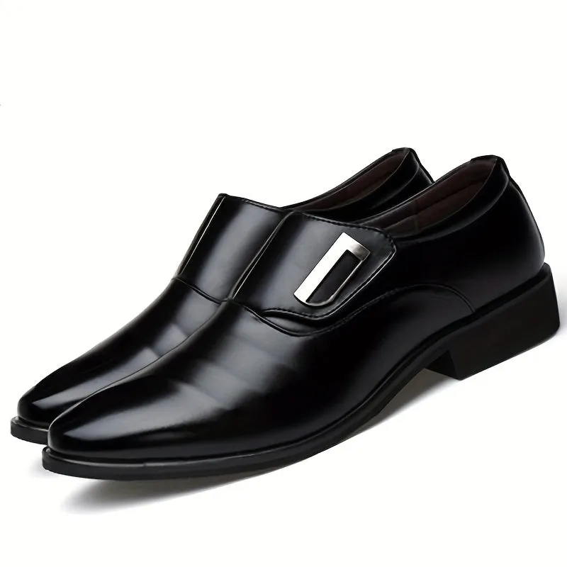 Mens PU Leather Solid Color Slip-On Loafers - Anti-Slip, Breathable, Comfortable EVA Insole, PVC Sole - Perfect for Business, Office, Street Wear in Fall, Spring, Summer, Winter