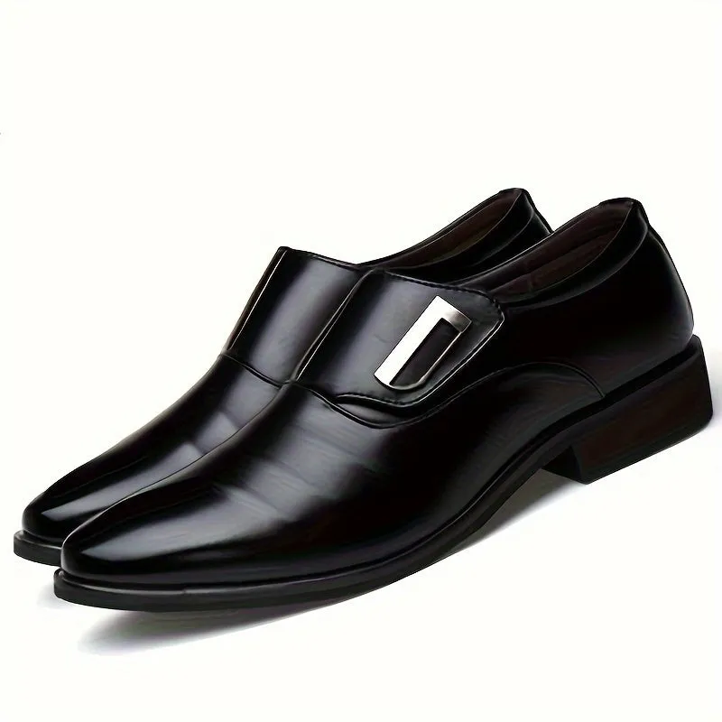 Mens PU Leather Solid Color Slip-On Loafers - Anti-Slip, Breathable, Comfortable EVA Insole, PVC Sole - Perfect for Business, Office, Street Wear in Fall, Spring, Summer, Winter