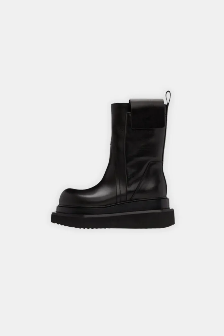 Mid-Calf Buffed Calfskin Boots