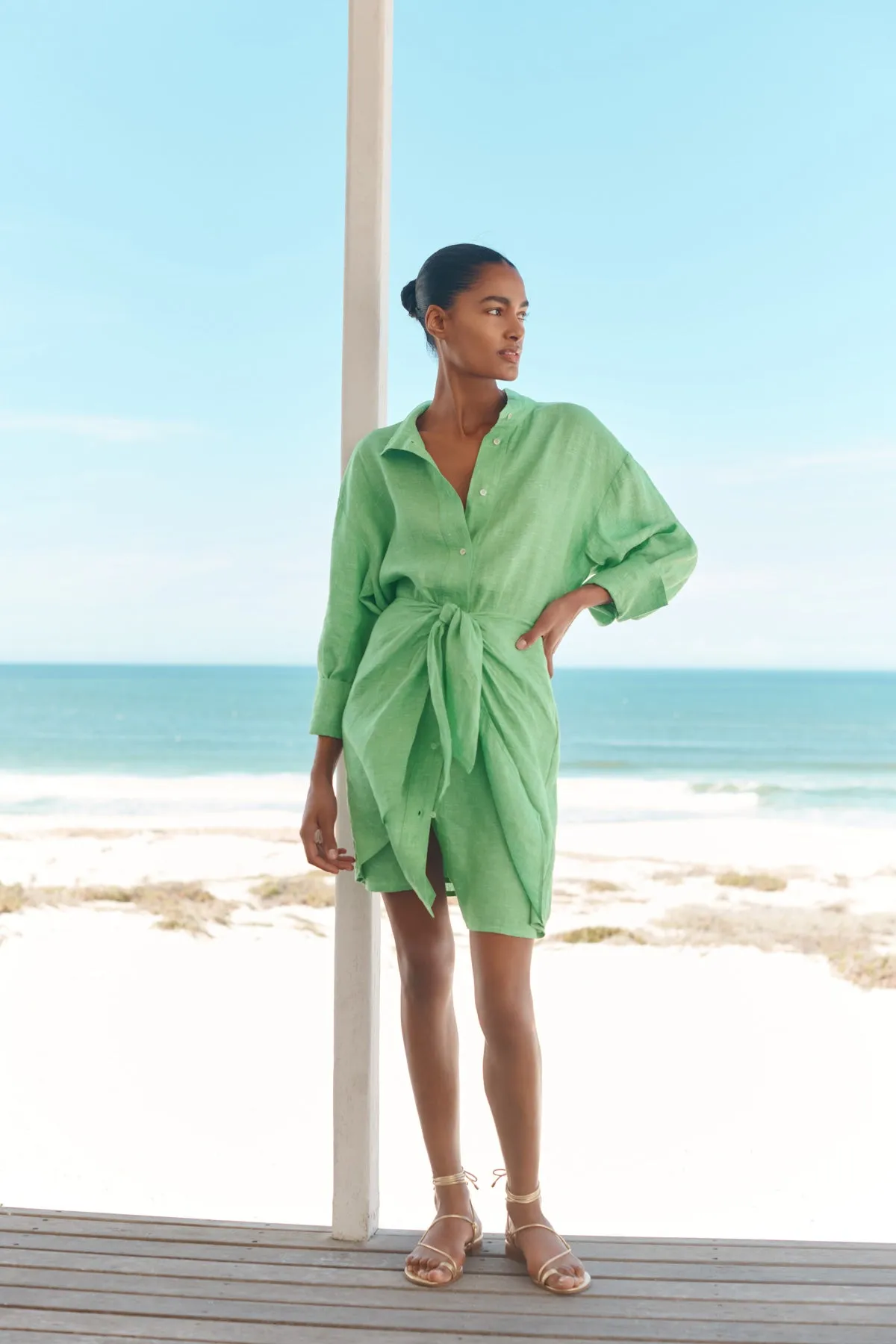 Mini Sarong Shirt Dress