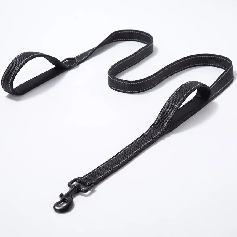 Pet Products Leash- Leash Nylon Double Thickened Reflective Dog Leash