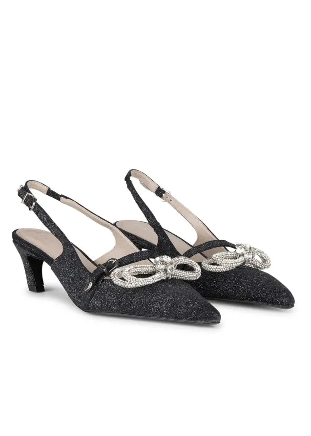 SHAY SUEDE SPARKLE PUMPS | RAVEN
