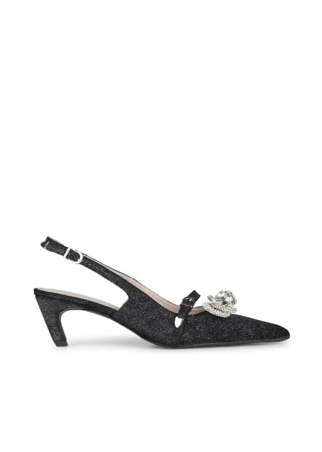 SHAY SUEDE SPARKLE PUMPS | RAVEN