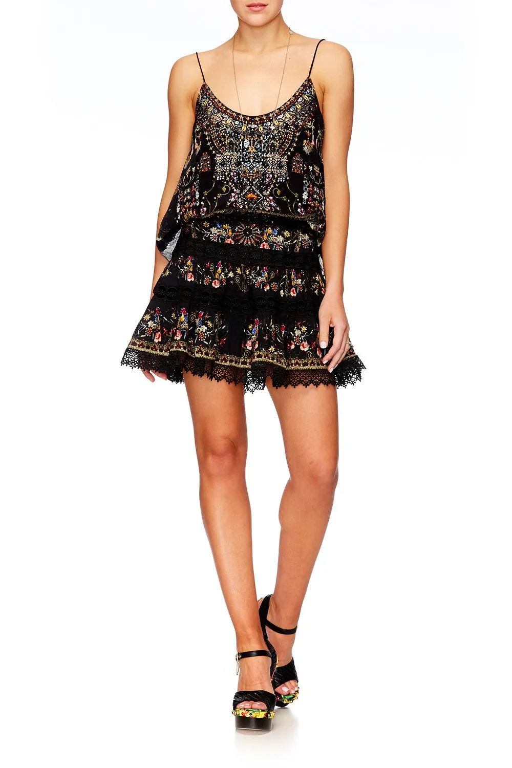 SHORT FRILL HEM SKIRT DANCING IN THE DARK