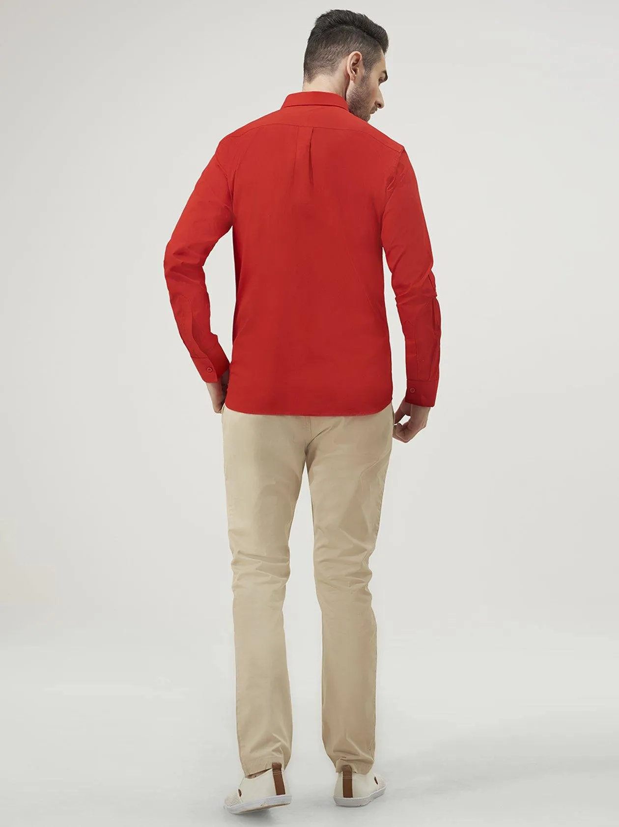 Solid Bright Red Mens Shirt (GBN6026)