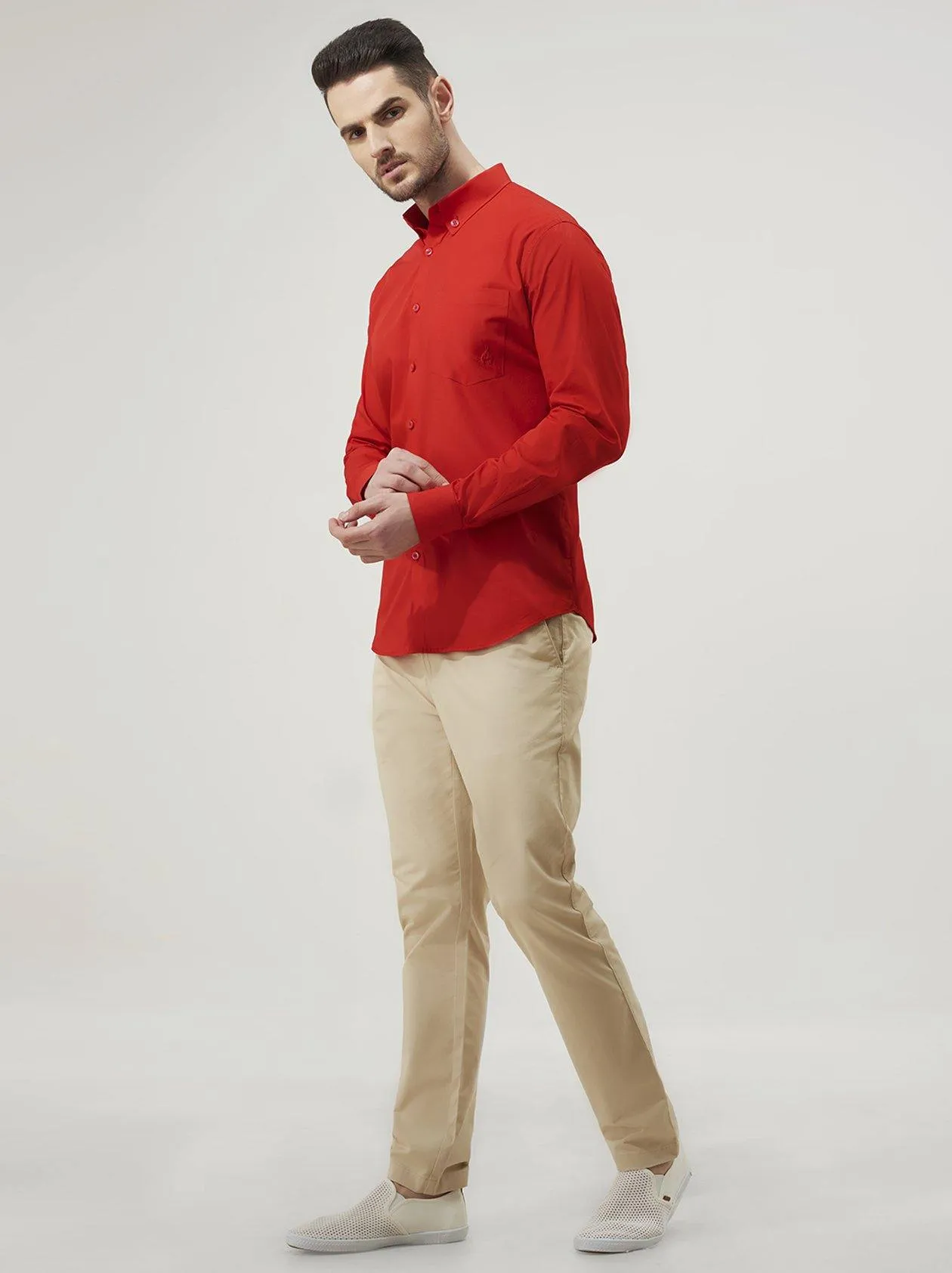 Solid Bright Red Mens Shirt (GBN6026)