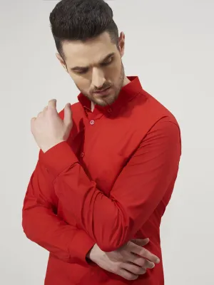 Solid Bright Red Mens Shirt (GBN6026)