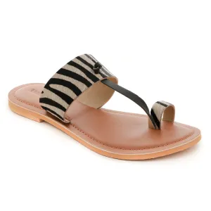 Toe Ring Zebra Print Sandal